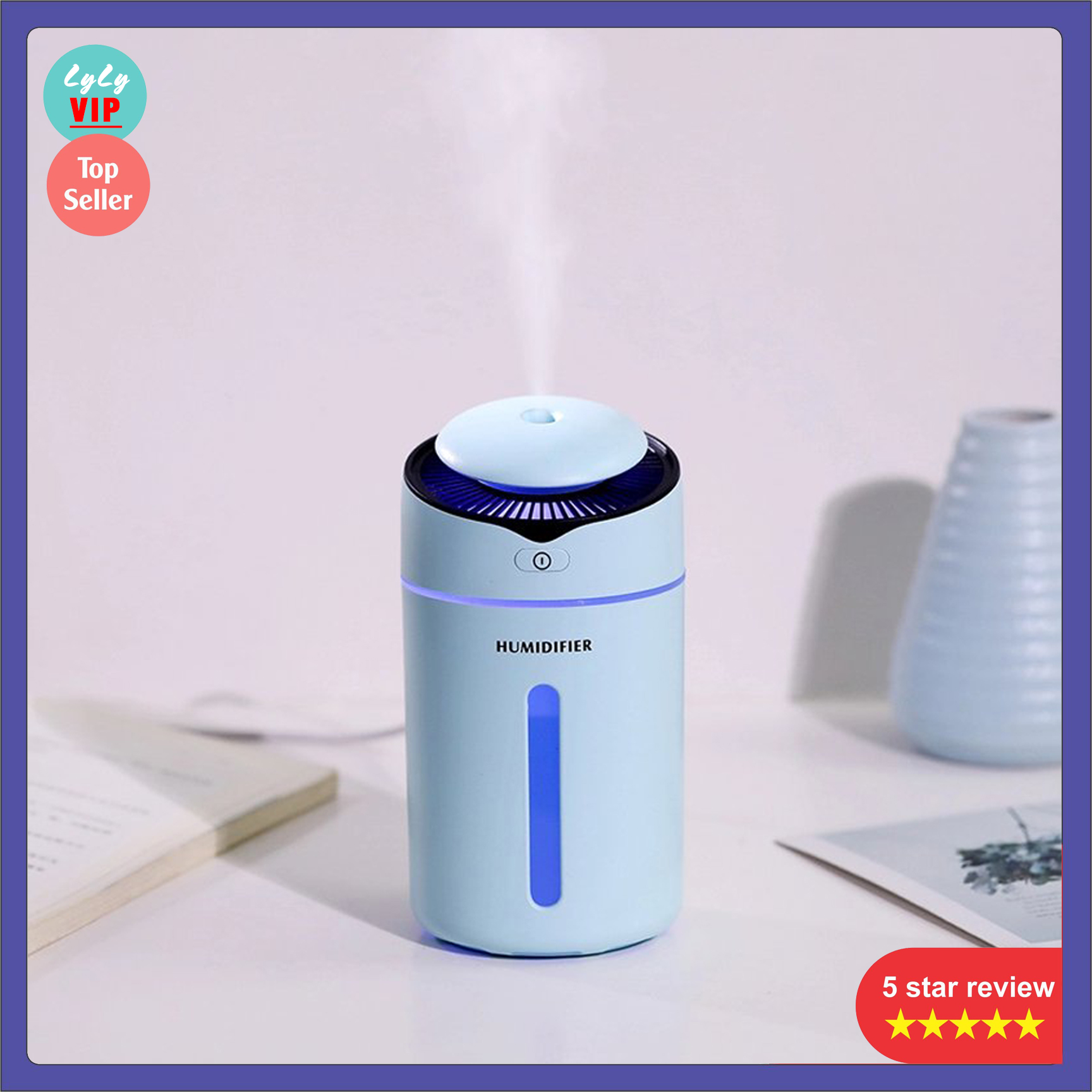 Máy xông tinh dầu, máy phun sương tạo hơi ẩm cao cấp dùng trong xe ô tô , văn phòng và nhà ở  Ldk.ai HUMIDIFIER- Hàng Chính Hãng