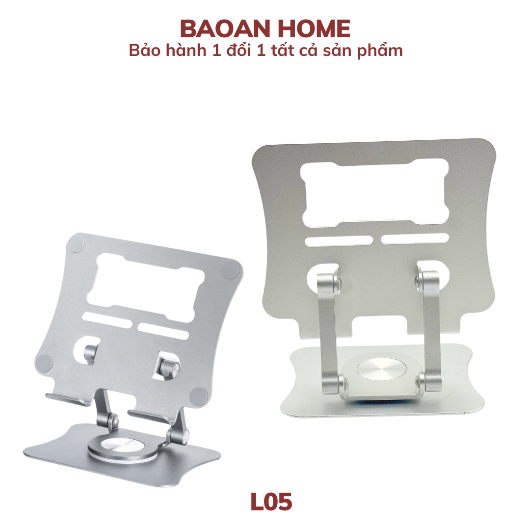 Giá đỡ điện thoại, máy tính bảng L05 đế xoay 360 độ chất liệu hợp kim nhôm - hàng chính hãng