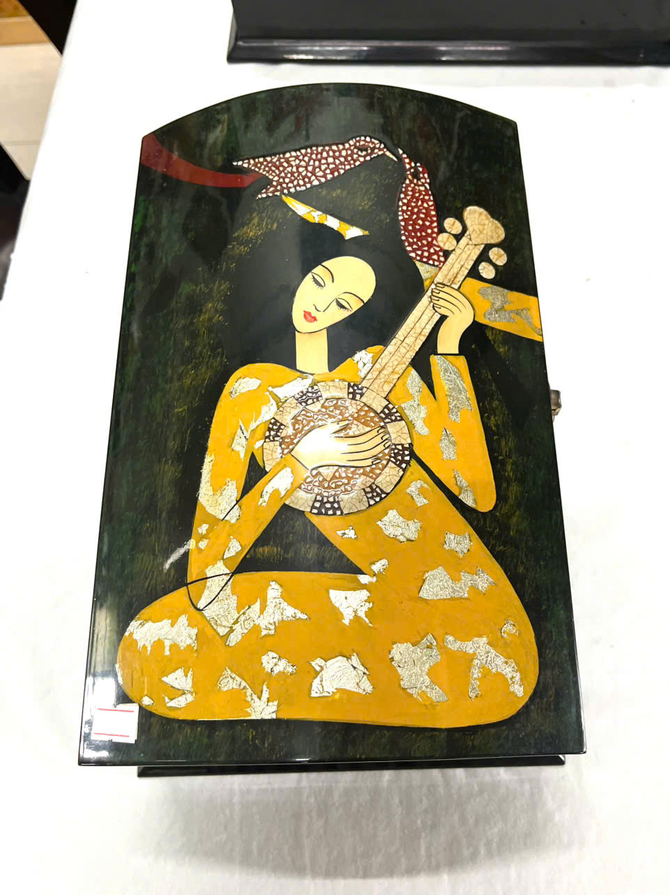 Hộp nữ trang 2 tầng nắp cong Sơn Mài Cao Cấp Thanh Bình Lê đựng đồ trang sức, vật dụng nhỏ xinh, làm quà tăng,...