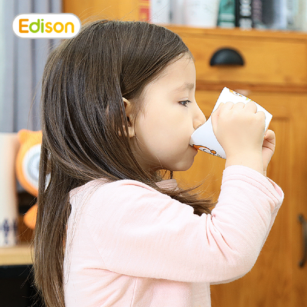 Đũa Inox xỏ ngón Hàn Quốc giúp bé tập gắp thức ăn Edison hình Pororo - Đồ dùng ăn dặm chính hãng 9644