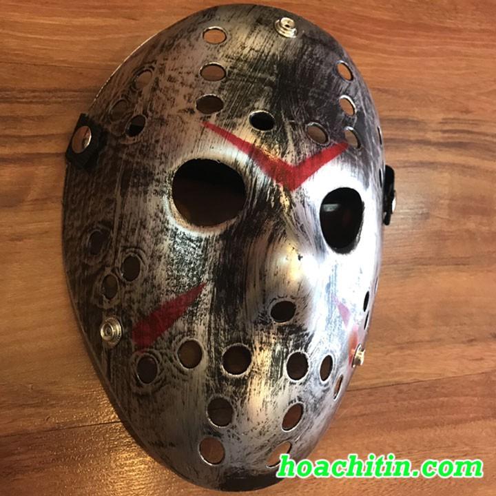 Mặt nạ Jason Voorhees xi vàng xi bạc trắng đen hóa trang halloween