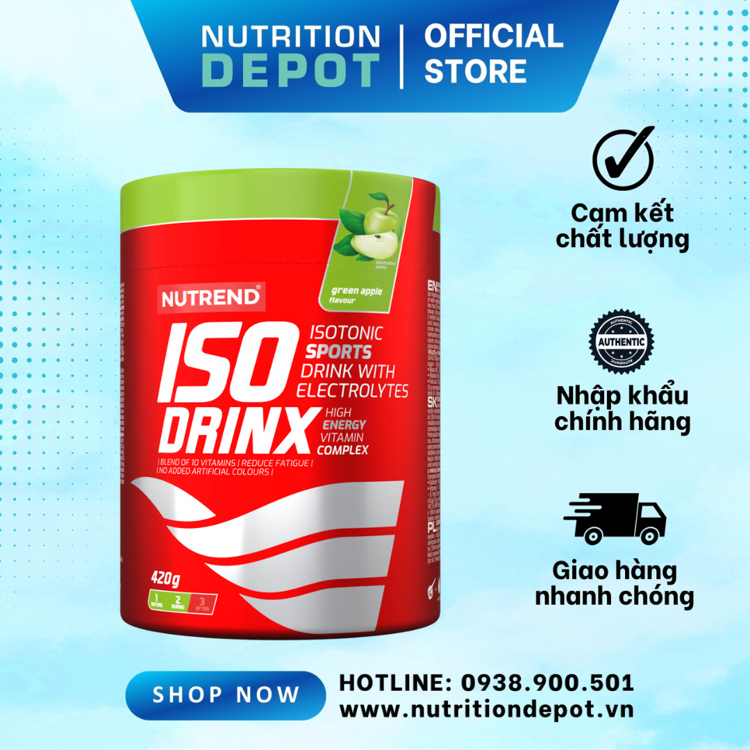Nước uống thể thao bổ sung chất điện giải Nutrend Isodrinx - Sports Drink With Electrolytes (420g/hộp) - Nutrition Depot Vietnam