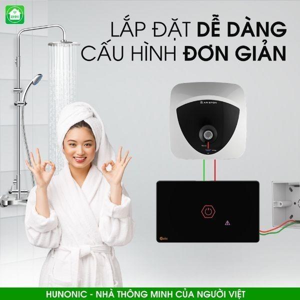 [CHỐNG GIẬT] Công tắc cảm ứng Hunonic Datic 1 Nút Công Suất Lớn kết nối Wifi điều khiển bình nóng lạnh, điều hoà từ xa