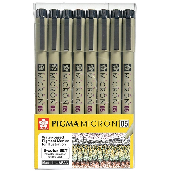 Bút Đi Nét Sakura Pigma Micron 8 Màu 05