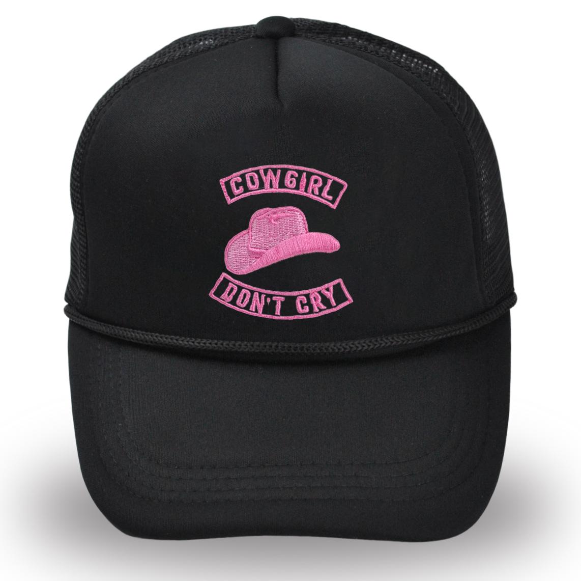 Cowgirl Don T Cry Trucker Hat Summer Pink thêu mũ bóng chày Mũ Mũ Mũ thoáng khí Color: Rose Red Size: M