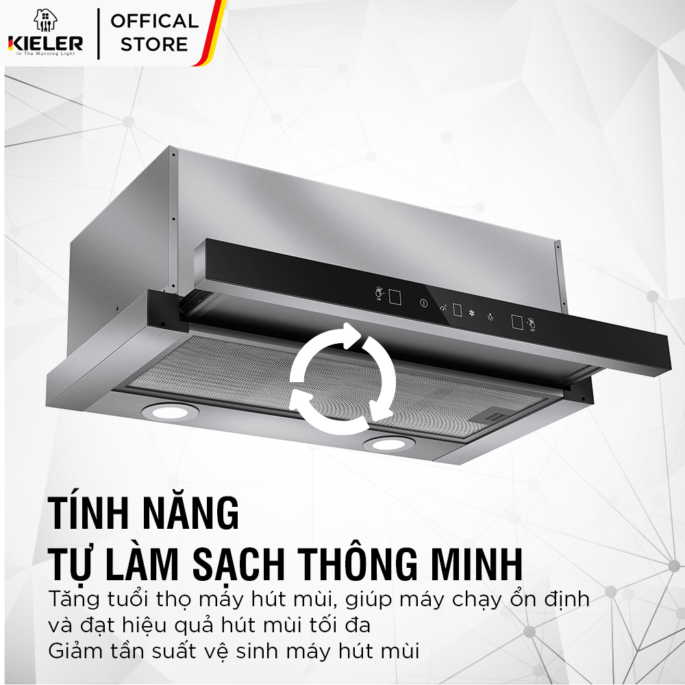 Máy hút mùi KIELER KL-HA223 công suất hút mạnh, khử mùi hiệu quả, điều khiểm cảm ứng kết hợp cử chỉ, dễ dàng lắp đặt - Hàng Chính Hãng