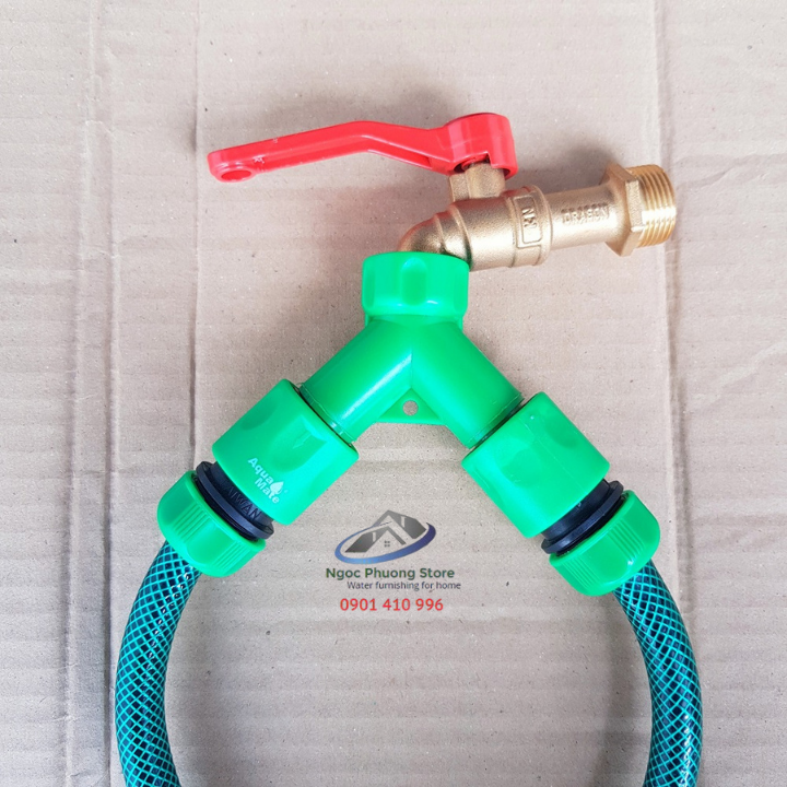 Van khóa nước chia hai cửa nối nhanh AQUAMATE nhập khẩu ĐÀI LOAN - Mã W3270