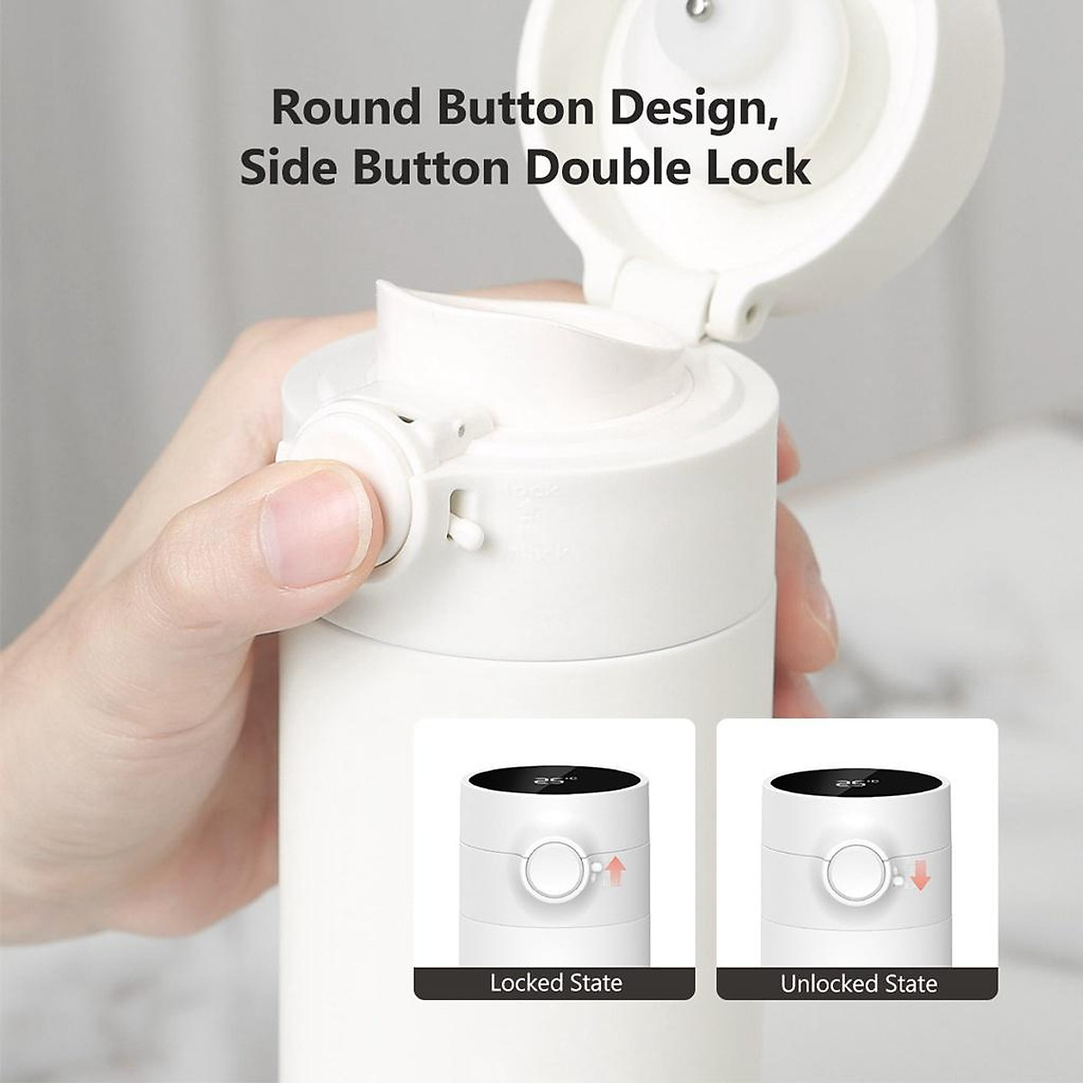 Bình nước giữ nhiệt Xiaomi Youpin Quange 480ML bằng thép không gỉ có nắp đậy tiện dụng- Hệ sinh thái Xiaomi - Hàng nhập khẩu