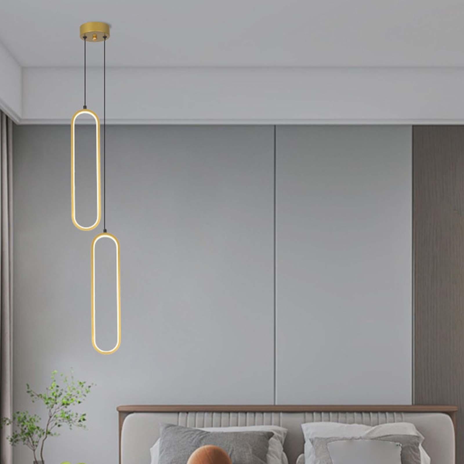 Golden Ceiling Hanging LED Pendant Lighting Adjustable Length Easily Install Pendant Chandelier Aluminum Body for Hallway, Dining Room, Bars
