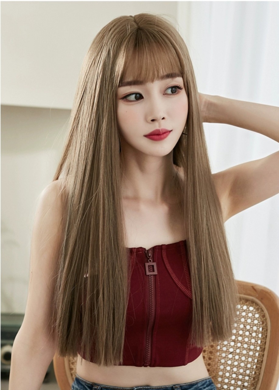 Tóc giả nguyên đầu thẳng dài siêu xinh có rãnh da đầu, chất tóc tơ cao cấp chịu được nhiệt, có thể bấm, uốn, duỗi, gội. Giống tóc thật 100%. Kèm theo lưới và lược