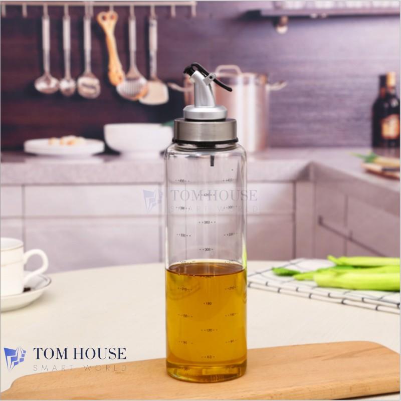 Chai Dầu, Lọ, Bình Đựng Dầu Ăn Gia Vị Thủy Tinh Cao Cấp, Miệng Vòi Nhỏ Giọt 300ML 500ML