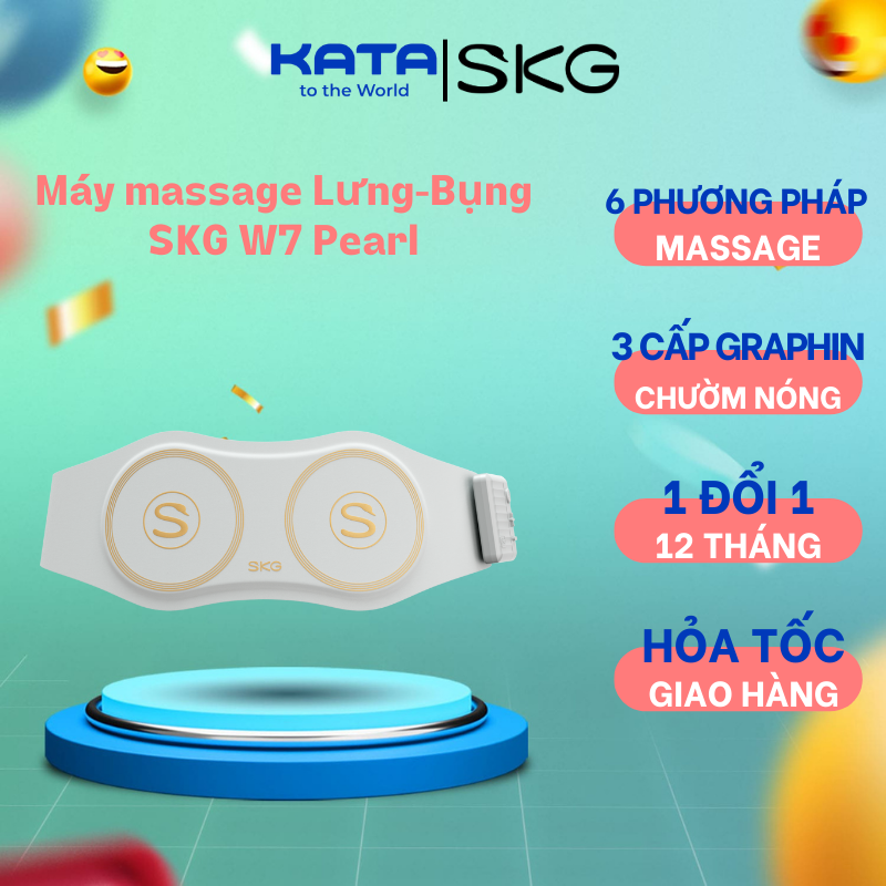 Máy massage lưng SKG W7 mátxa giảm đau vùng thắt lưng, đau do thoát vị, thoái hóa, mẹ bầu sau sinh, ngồi lâu