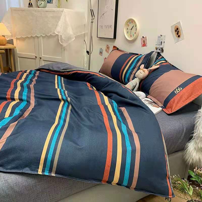 Bộ chăn ga gối cotton LIDACO PL1 - Kẻ 7 Màu