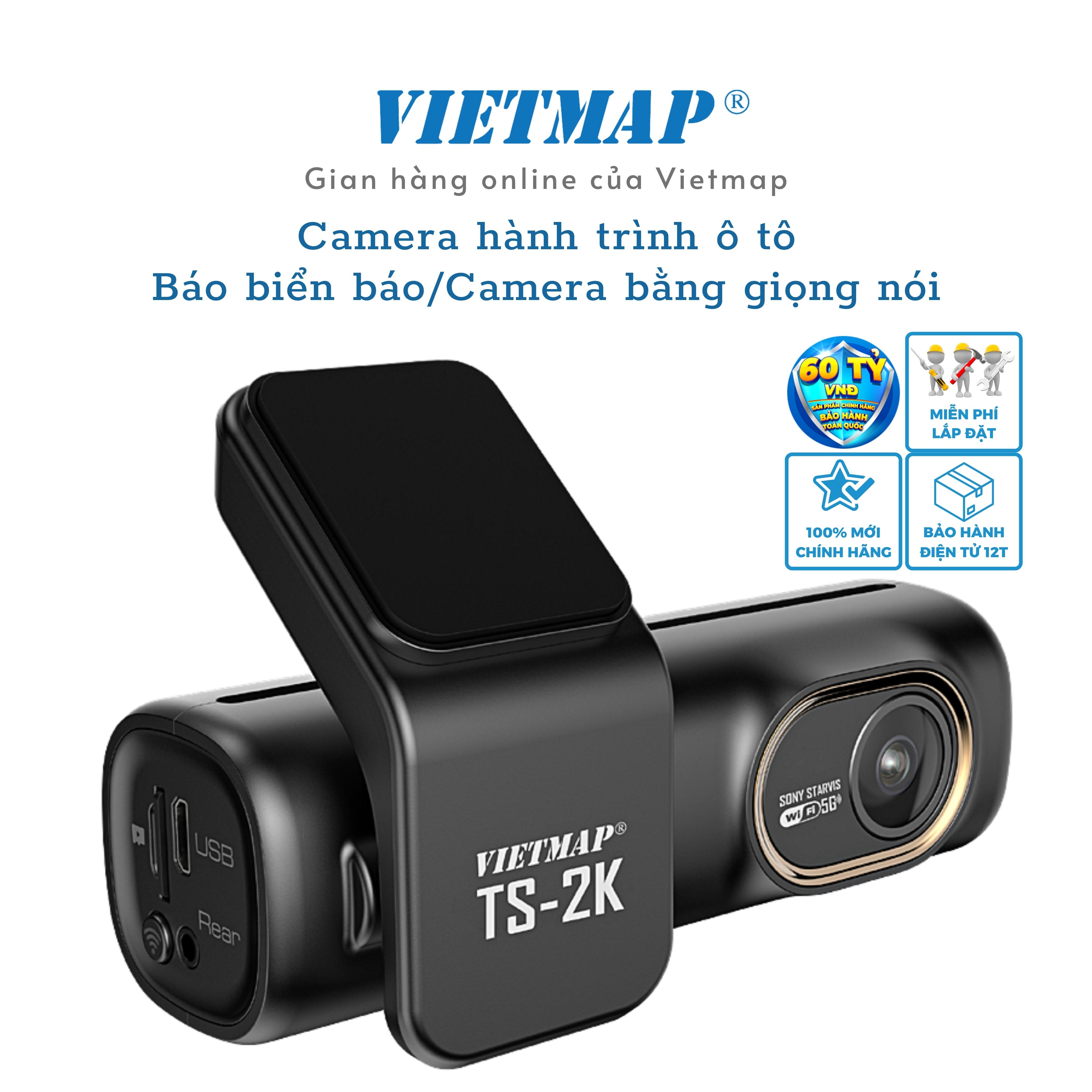 Vietmap TS-2K - Camera hành trình Cảnh báo biển báo dành cho ô tô  / Camera giao thông bằng giọng nói - Hàng Chính Hãng