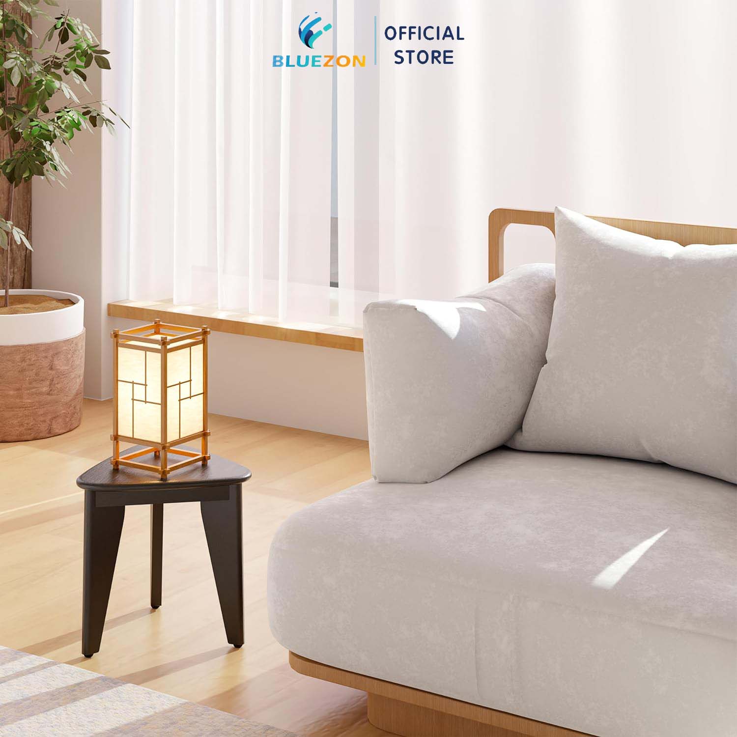 Ghế gỗ 3 chân BLUEZON cao 30.5cm, ghế đôn gỗ phong cách cổ điển