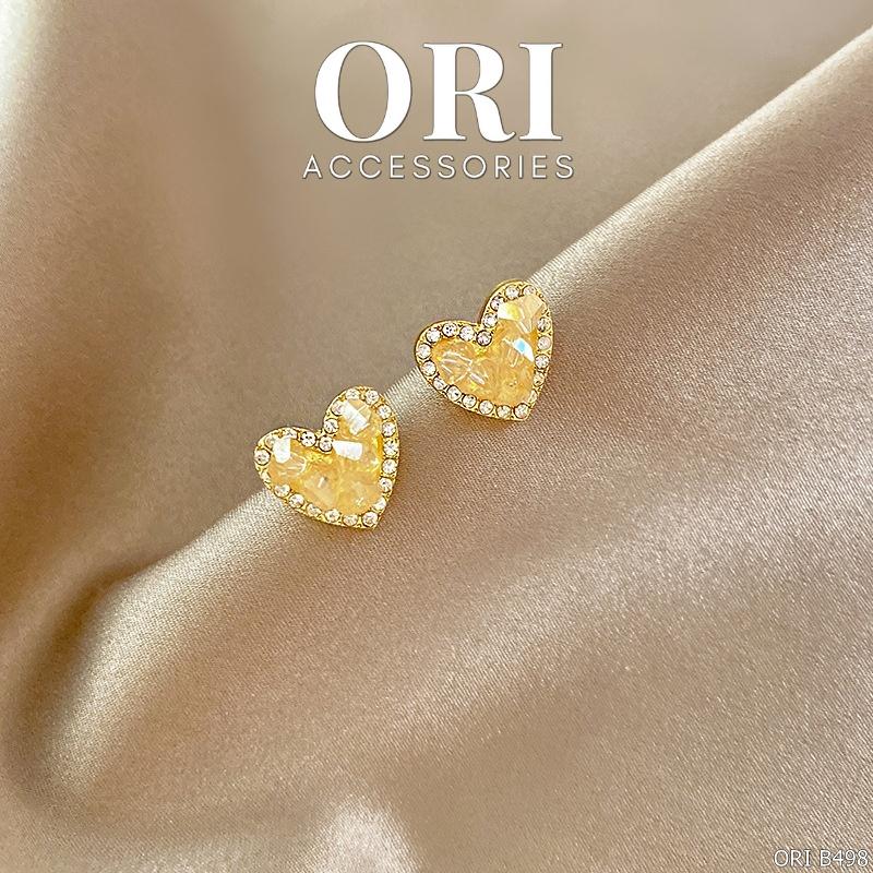 Bông tai nữ hình trái tim The Orla sang trọng ORI ACCESSORIES B498