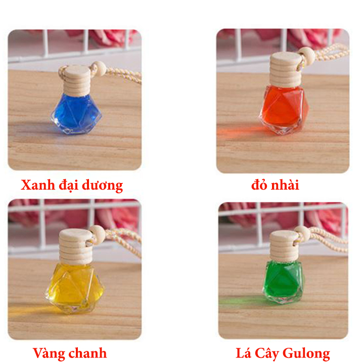 Tinh Dầu Thơm Treo Xe Ô Tô 6 Mùi Hương Khác Nhau, Dạng Lọ 7ml Khuếch Tán Tinh Dầu Treo Cho Xe Ô Tô, Treo Phòng, Treo Tủ Quần Áo Vàng Chanh, Đỏ Nhài, Tím Oải Hương, Xanh Đại Dương, Xanh Lá Nước Hoa Nam, Hồng Hương Mộc