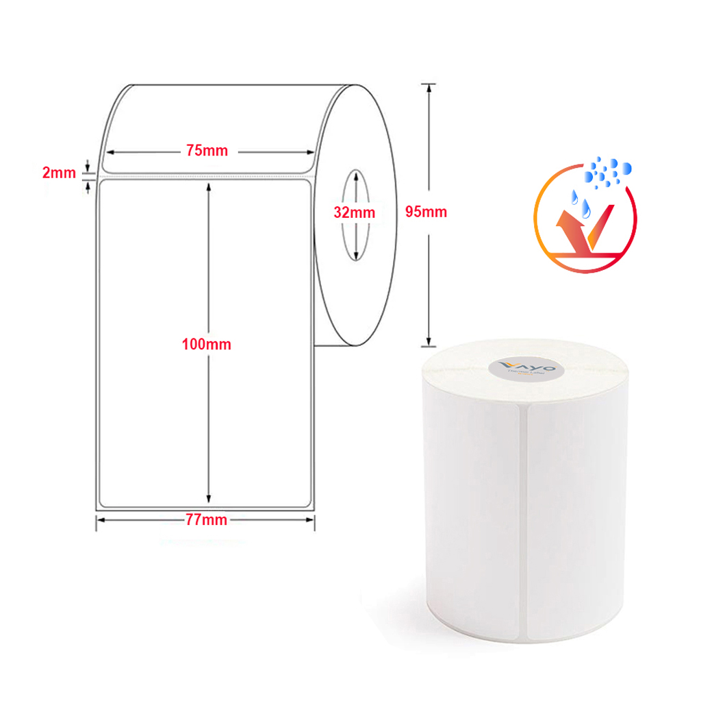 Tem in nhiệt, tem nhãn 75x100mm VAYO dành cho TMĐT - loại 50m, tự dính, chống nước