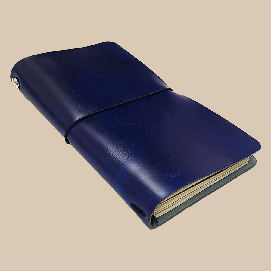 Sổ da Midori Travel Notebook - Xanh Navy (Chưa có ruột sổ)