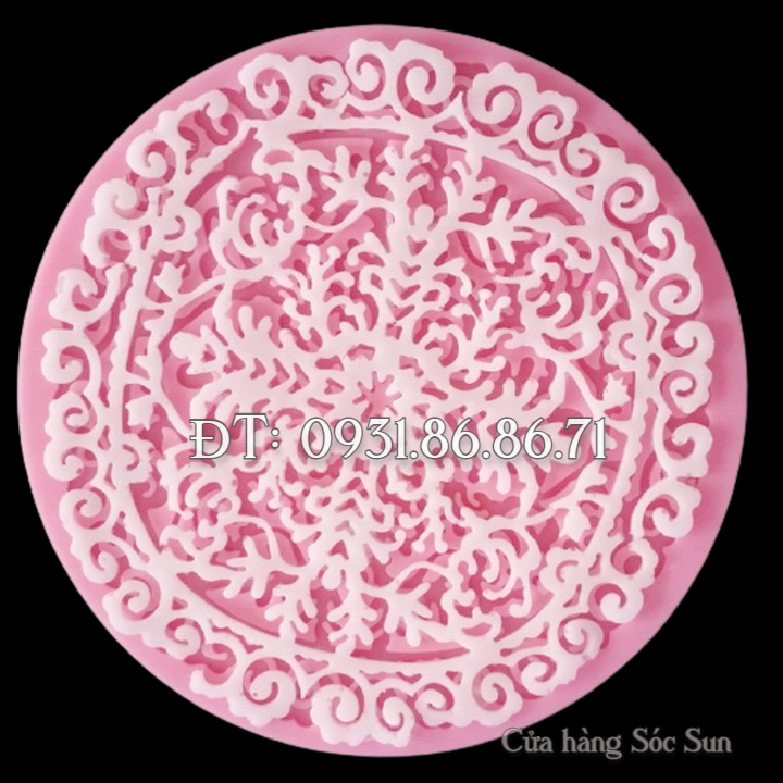 Khuôn silicon nền ren hoa tuyết loại 13 cm - Mã số 1139