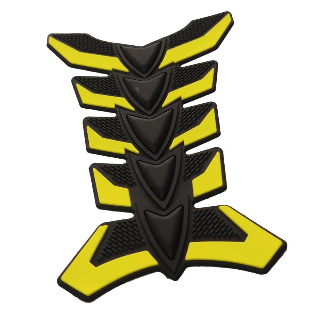 Universal Yellow Motorcycle 3D Rubber Fuel Gas Tank Decal Sticker