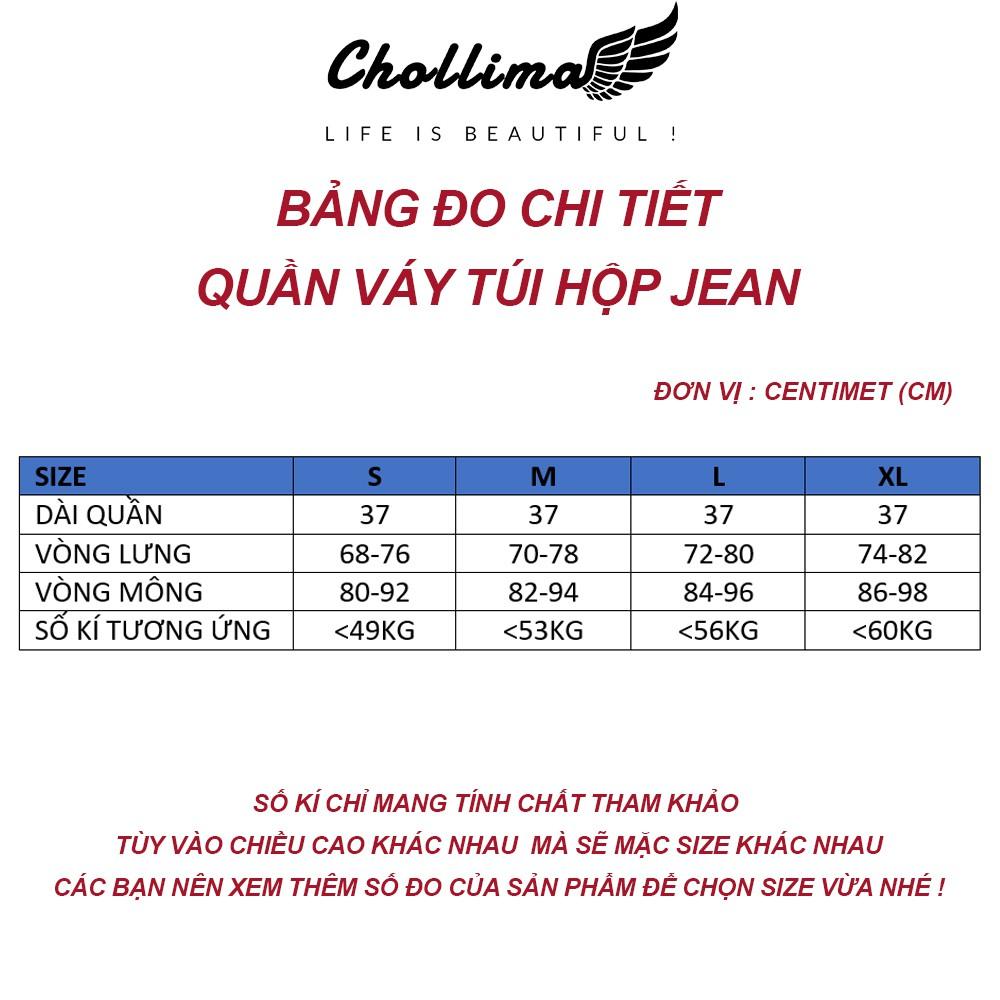 Váy jean co giãn túi hộp Chollima có quần trong VAY001 – váy bò co giãn ulzzang phong cách hàn quốc