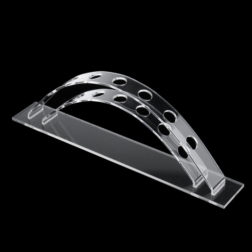 7 Slots Rainbow Acrylic Makeup Brush Holder Rack Pen Pencil Organizer Shelf