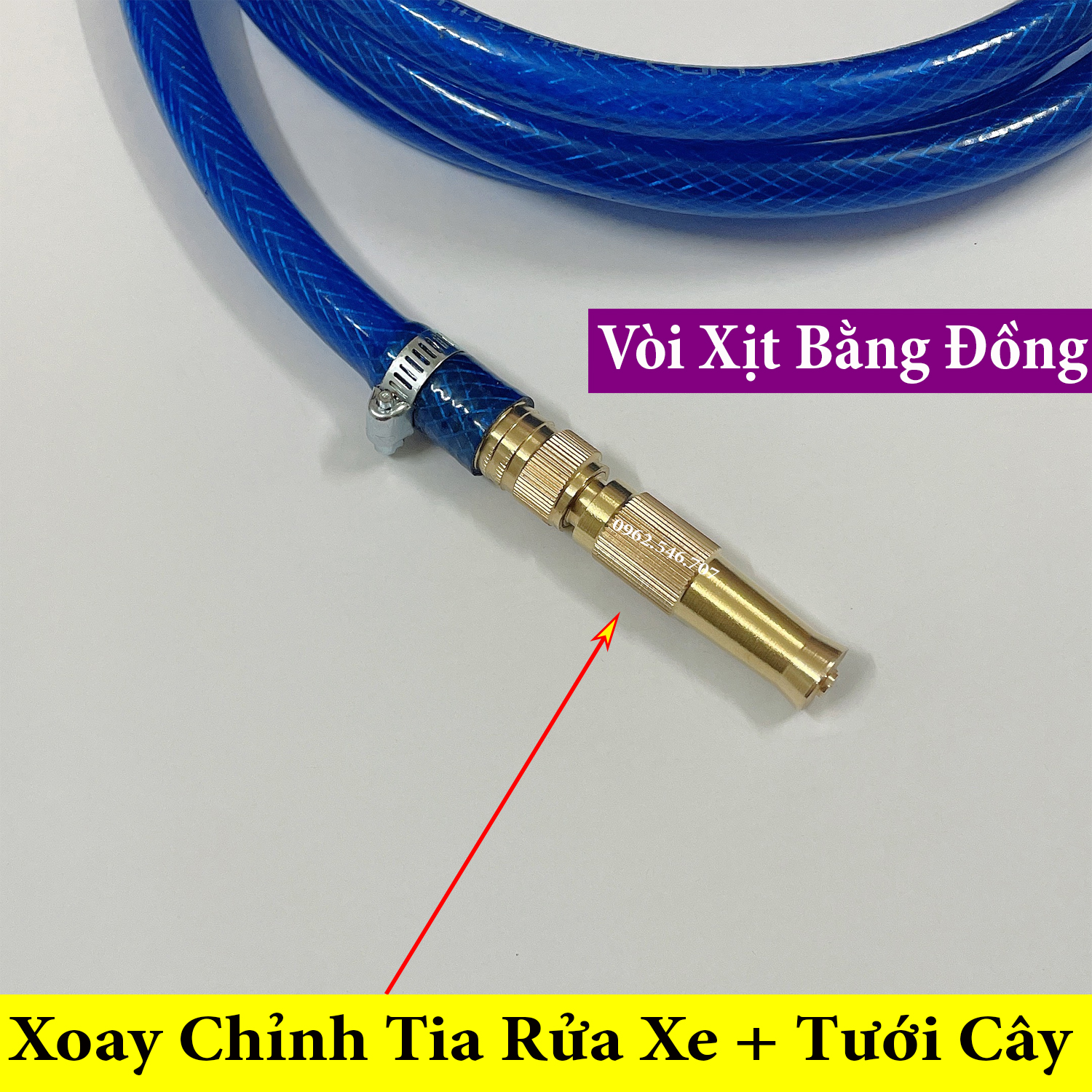 Bộ vòi xịt rửa xe tăng áp lực ,vòi tưới cây gia đình ,lắp cho vòi nước nhà tiện dụng ( Bộ Dài 5m)