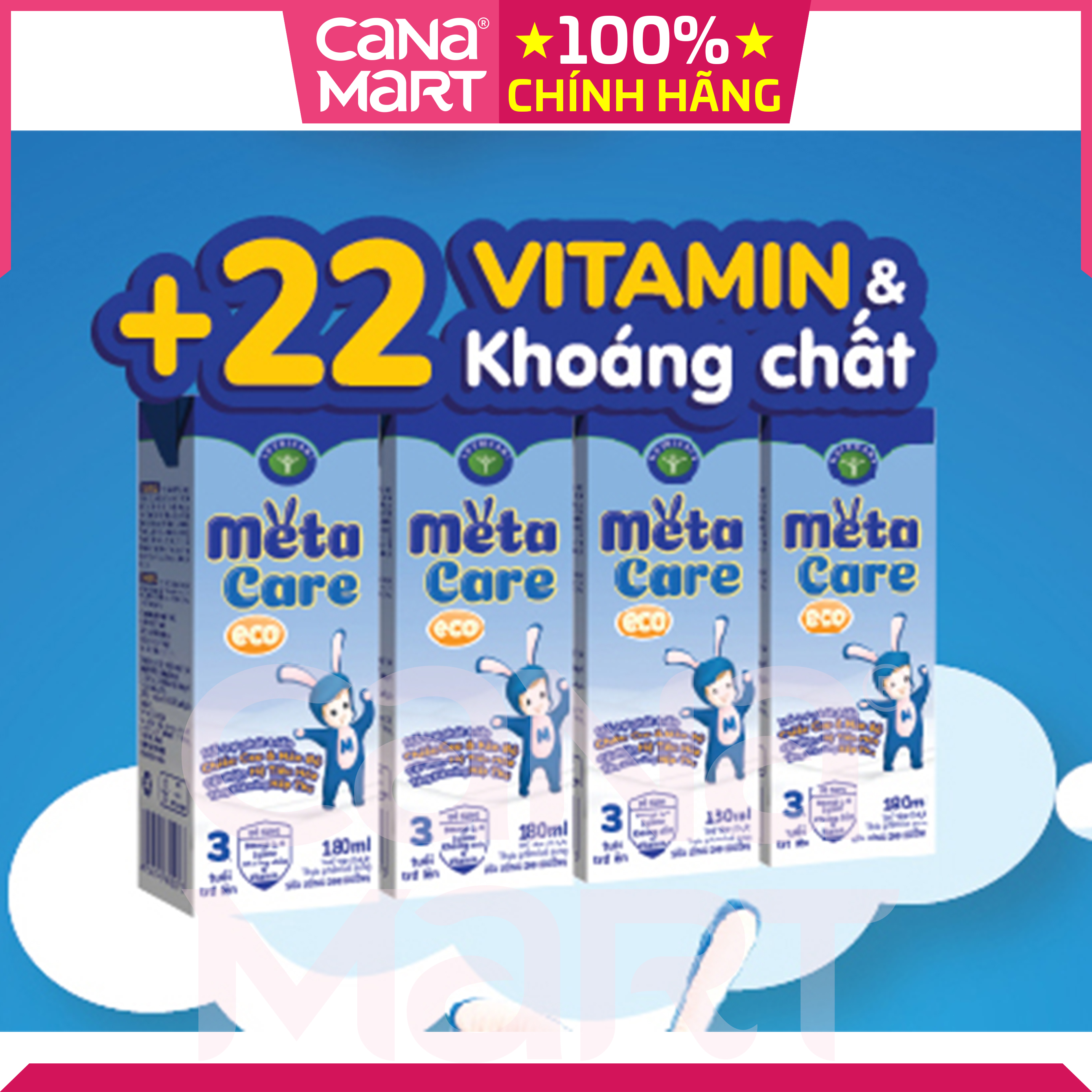 Thùng sữa nước Nutricare Metacare ECO giúp trẻ phát triển toàn diện (110ml)