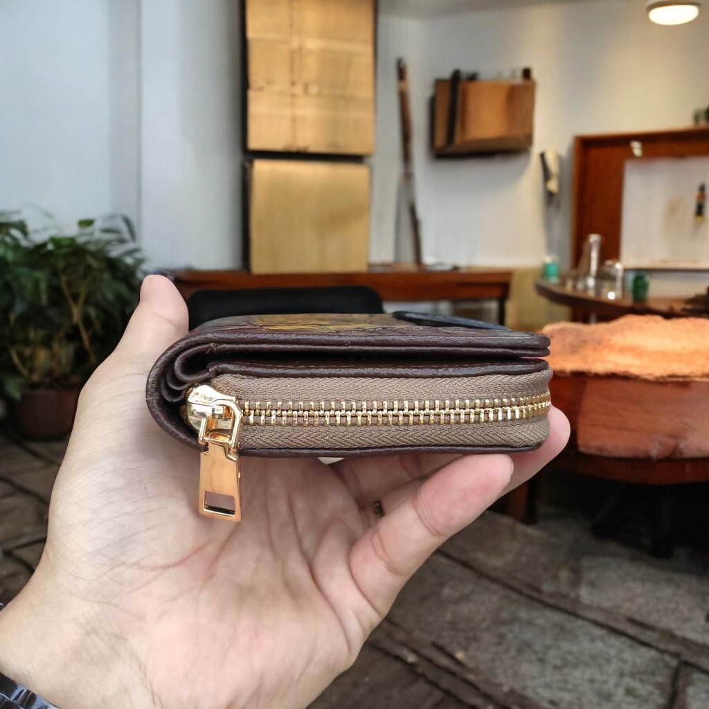 Ví nữ mini Da bụng cá sấu màu nâu đẹp nhẹ nhàng!