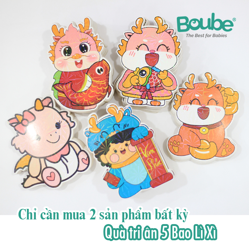 Set 5 bao lì xì Tết 2024 hình ChiBi 3D ngộ nghĩnh, dễ thương, quà tặng tri ân khách hàng Boube