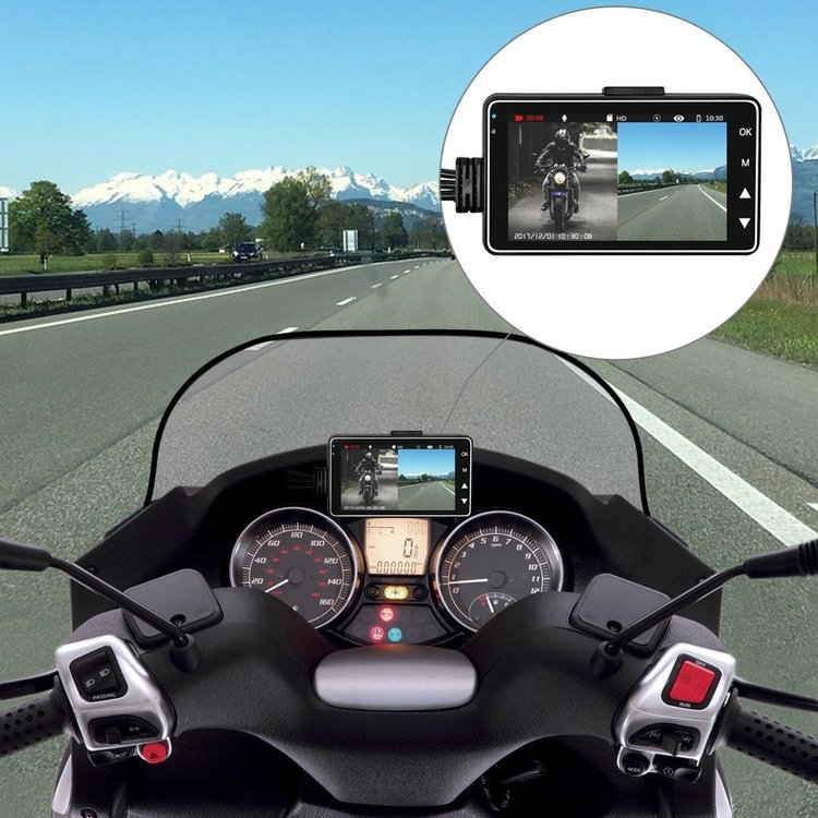 Hình ảnh Camera hành trình mô tô - xe máy hồng ngoại HD 720P bộ 2 camera MT-18