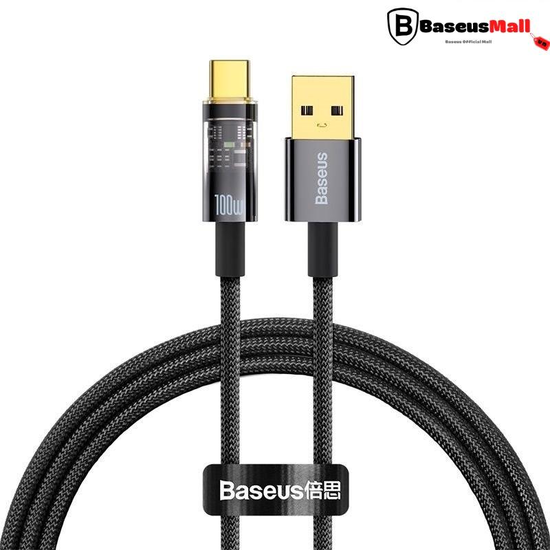 Cáp Sạc Tự Ngắt Siêu Nhanh Baseus Explorer Series Auto Power-Off Fast Charging Data Cable USB to Type-C 100W (Hàng chính hãng)