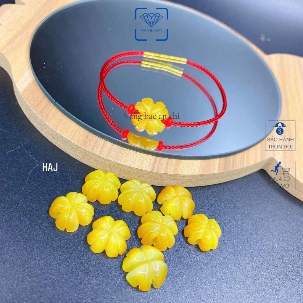 Vòng dây cáp đỏ cỏ bốn lá đá màu vàngvòng tay không thấm nước, Anchi jewelry