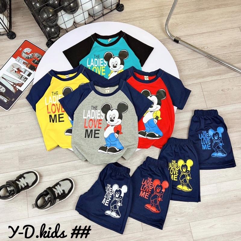 Bộ cộc tay mickeyy 4 màu cho bé trai