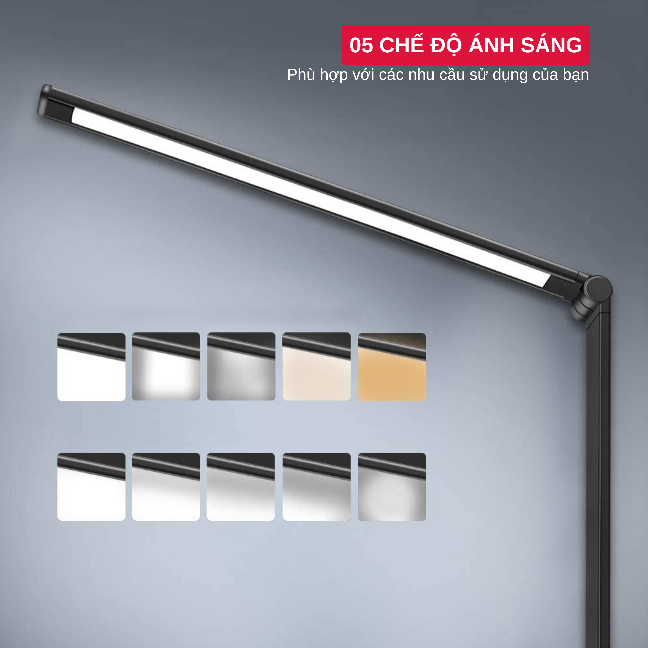 Đèn Bàn Học Đọc Sách, Làm Việc LED Chống Cận eLights, Cảm Ứng Chất Liệu Hợp Kim Nhôm Cao Cấp - Hàng Chính Hãng Tamayoko Model EK009A