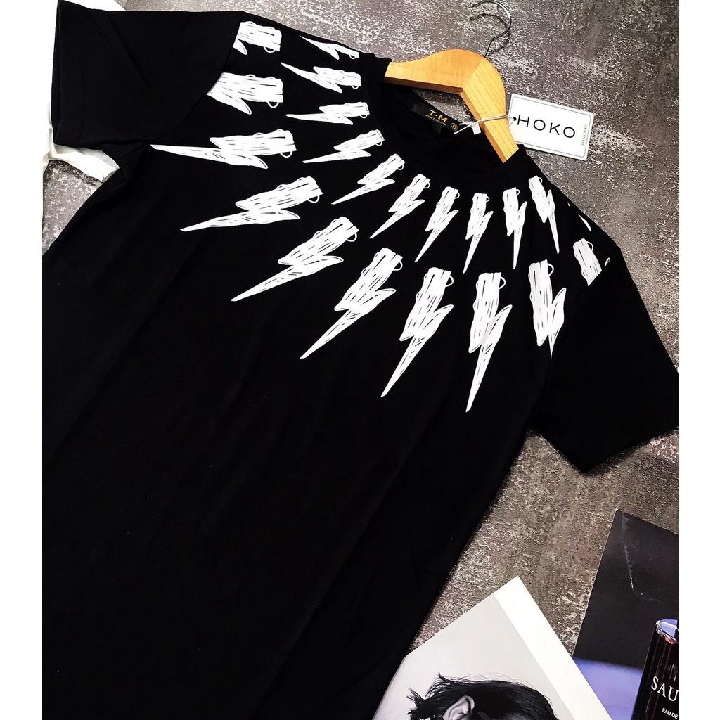 Áo thun Nam Cổ Tròn sấm sét Fashion Eking Clothing x HOKO, Vải Cotton co giãn - thấm hút tốt, năng động trẻ trung