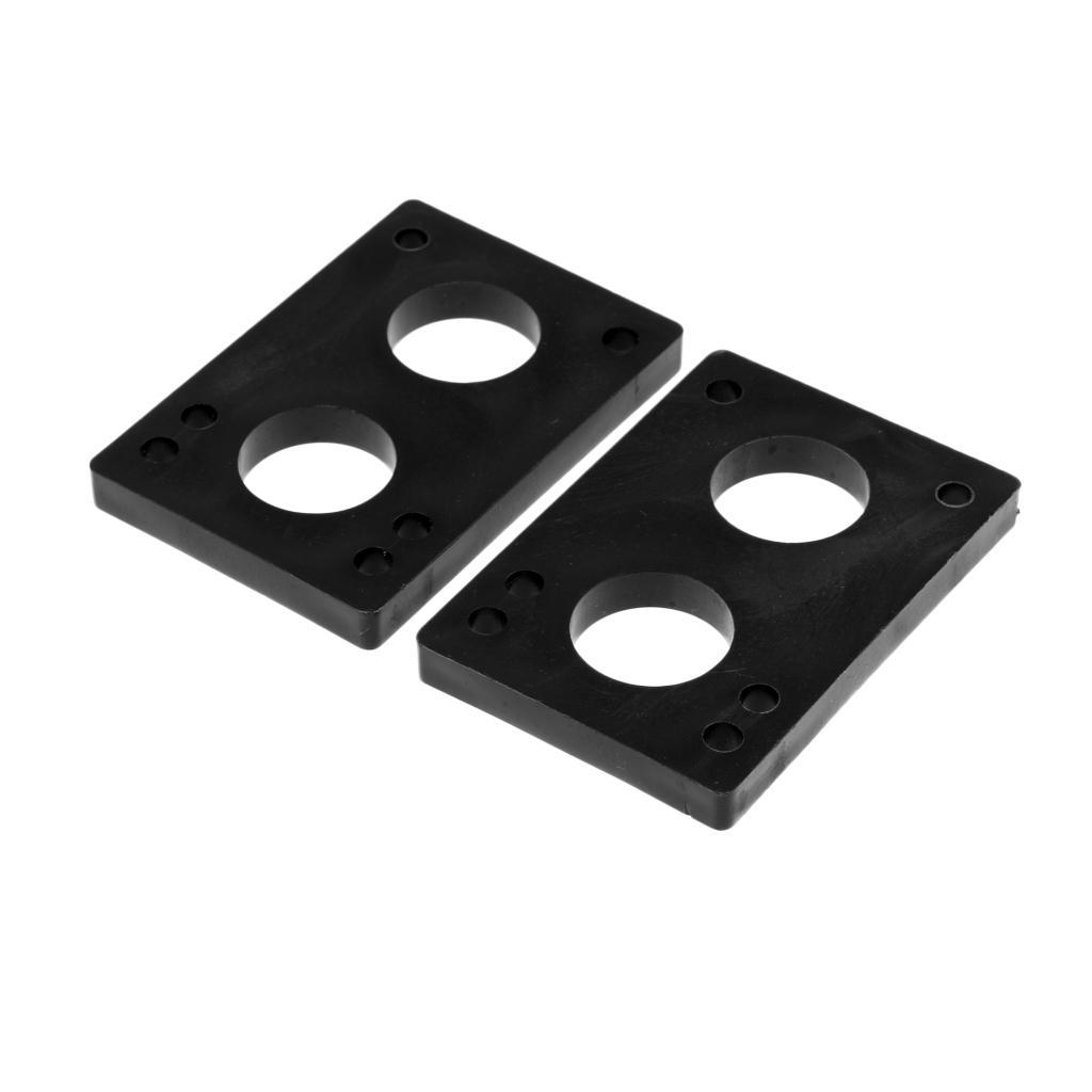 2x 1 Pair of Shockproof Pads for Longboard And Skateboard Riser in 6mm Black PE