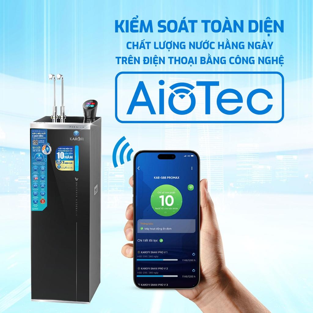 Máy lọc nước Hydro-ion Kiềm Nóng Lạnh KAROFI S88 Promax - 12+1 lõi, Kiềm Điện phân kiềm trực tiếp - Hàng Chính Hãng