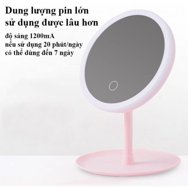 Gương Trang Điểm, Gương Để Bàn Bằng Gỗ Cao Cấp Xoay 360 độ