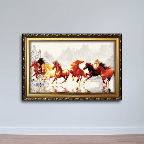 Tranh Con Ngựa: Tranh Bát Mã Truy Phong W656
