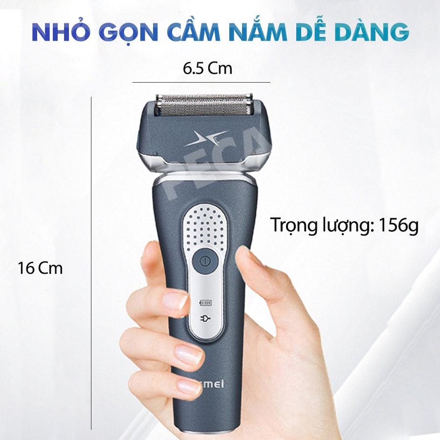 Máy cạo râu Kemei KM-111 lưỡi kép nổi an toàn chống thấm nước sạc USB tiện lợi