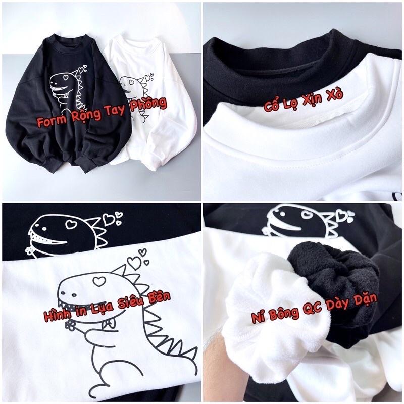 Áo khoác sweater nỉ ngoại in khủng long unisex ulzzang nam nữ