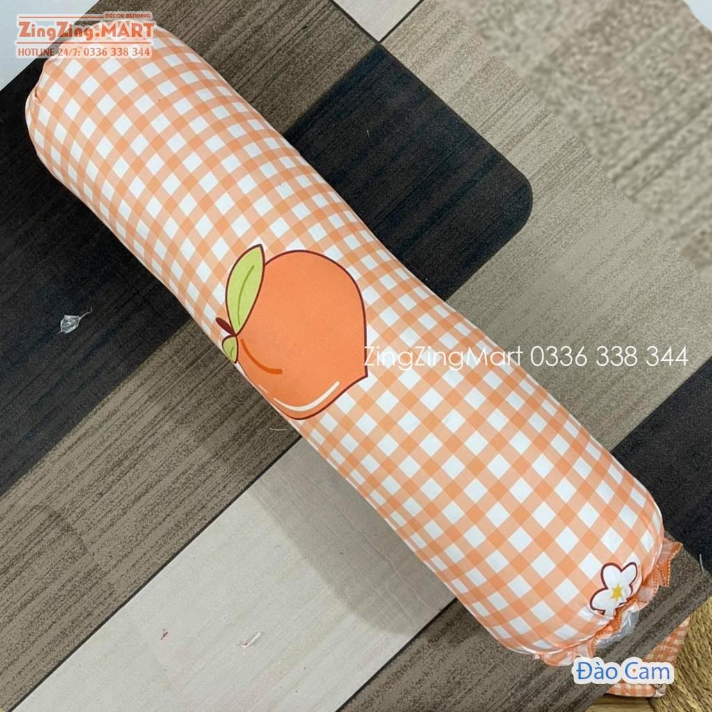 Vỏ gối ôm Hoa trà nâu poly cotton (35x105cm)