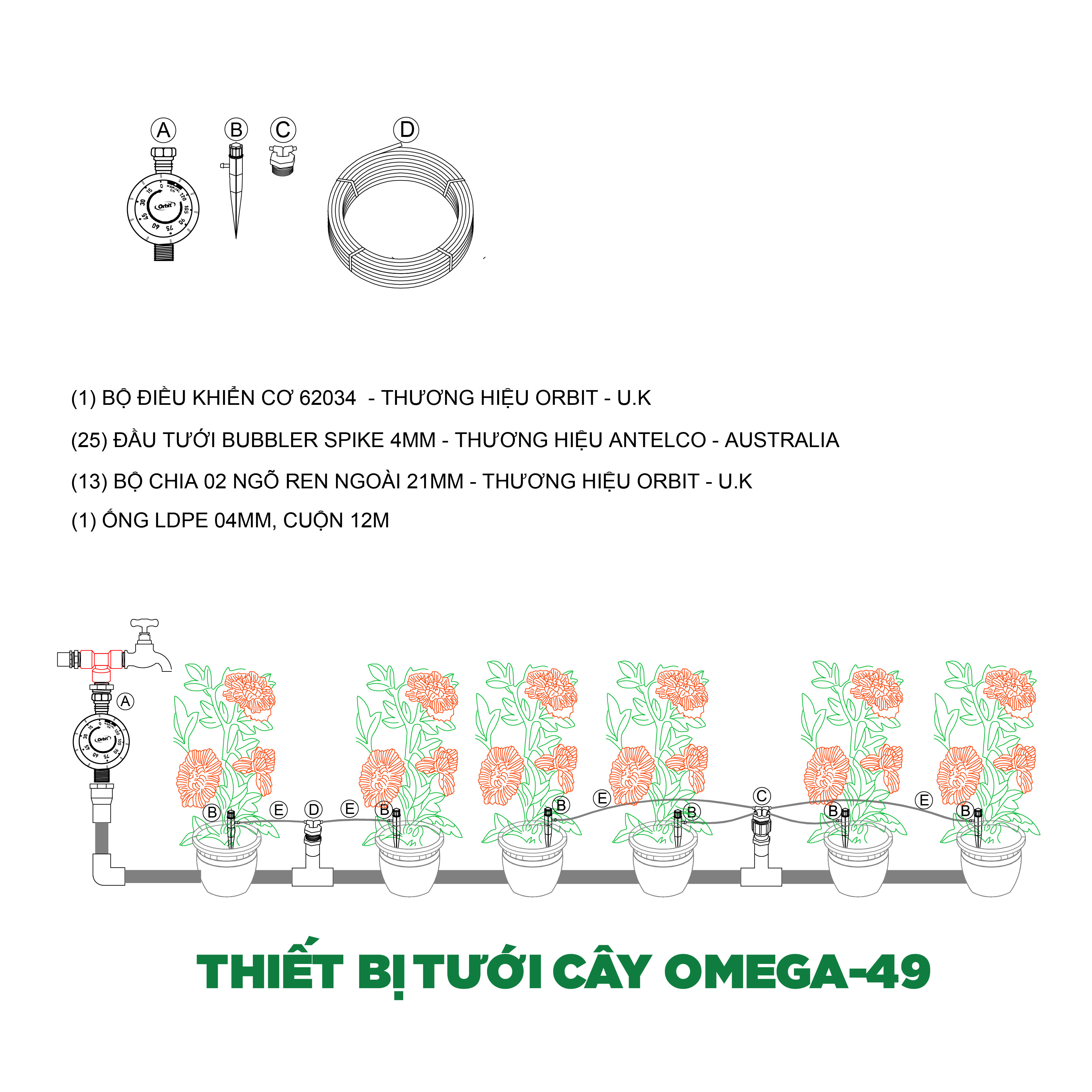 Tưới cây tự động OMEGA-49