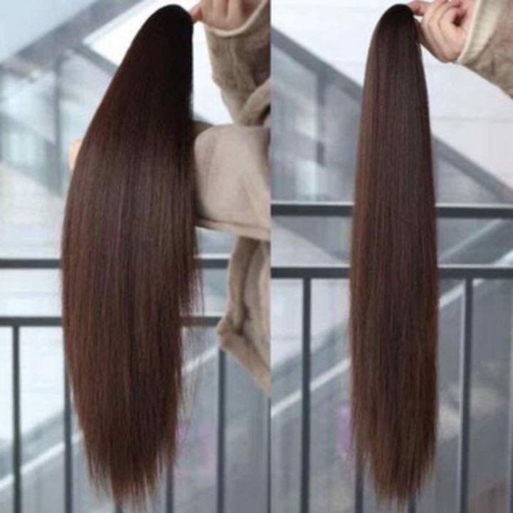 Tóc giả ngoặm thẳng đẹp xuất sắc. Cam kết y hình, giống y tóc thật. Chất tóc tơ cao cấp chịu nhiệt tốt, có thể bấm, uốn, duỗi, gội thoải mái