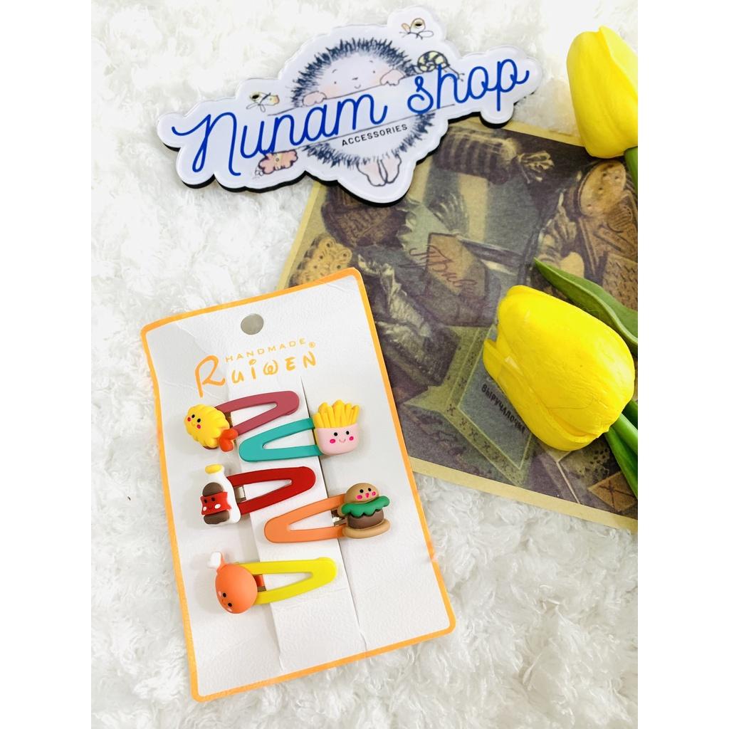 Set 5 - Kẹp bấm mini hamberger, gà rán hoặc động vật dễ thương - Nunam shop