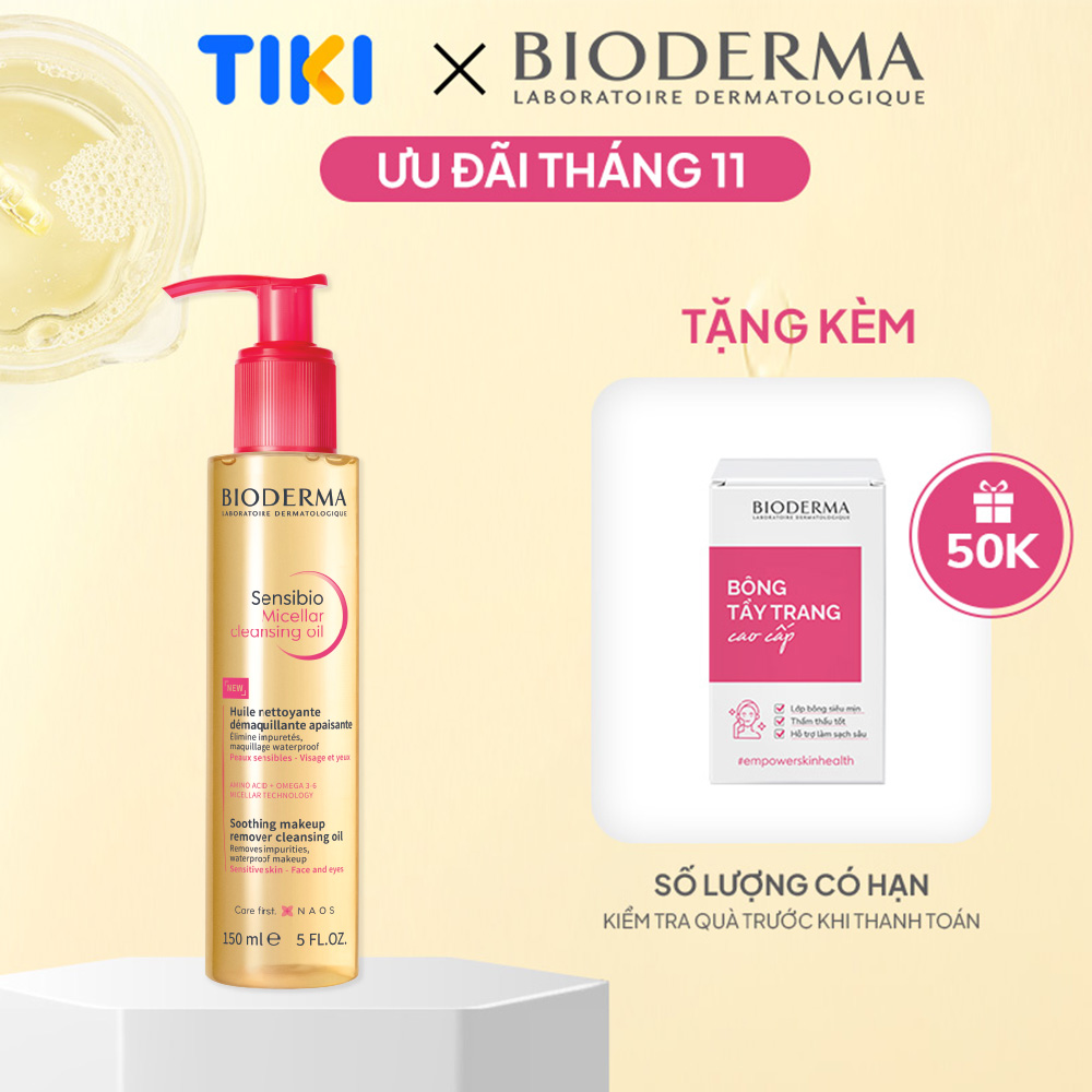 Dầu tẩy trang &amp; làm sạch Bioderma Sensibio Micellar cleansing oil - 150ml