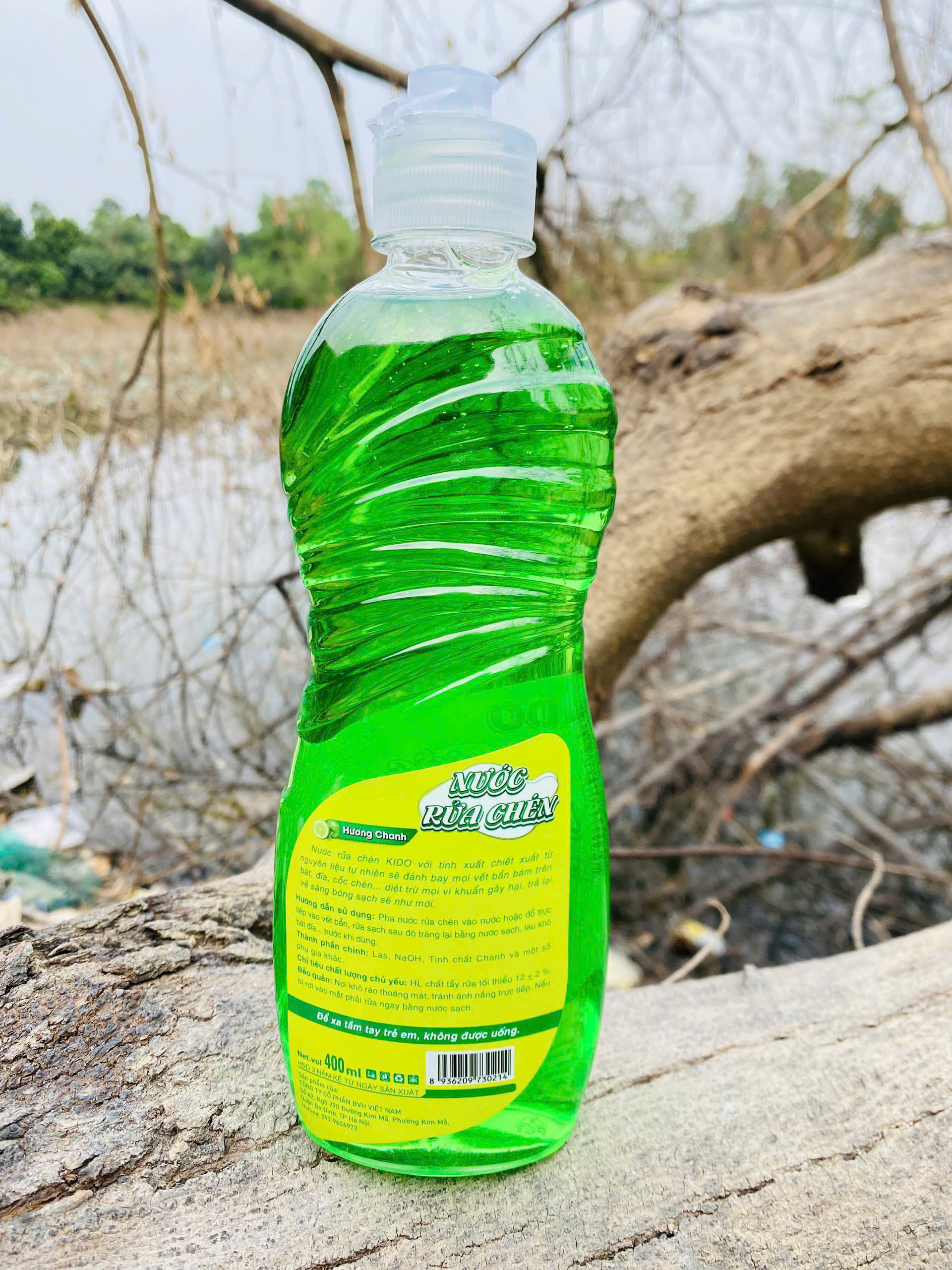 Nước Rửa Chén KIDO Hương Chanh 400ml - Làm Sạch Dầu Mỡ, Tươi Mát Hương Chanh Thiên Nhiên