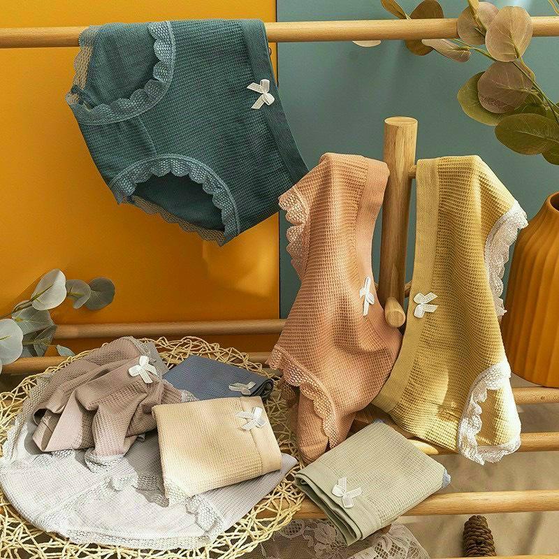 SET 7 CHIẾC QUẦN LÓT KHÁNG KHUẨN COTTON ĐÍNH NƠ B446
